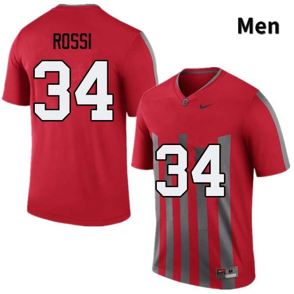 Ohio State Buckeyes Mitch Rossi Men's #34 Throwback Authentic Stitched College Football Jersey